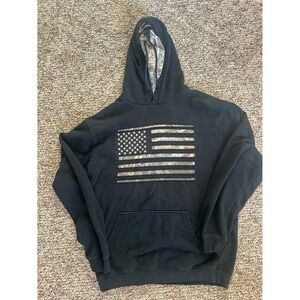 Buck Wear‎ Men's American Flag Hoodie- Large